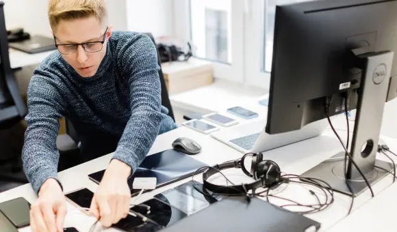 Browser testing matrix on a QA engineer's screen