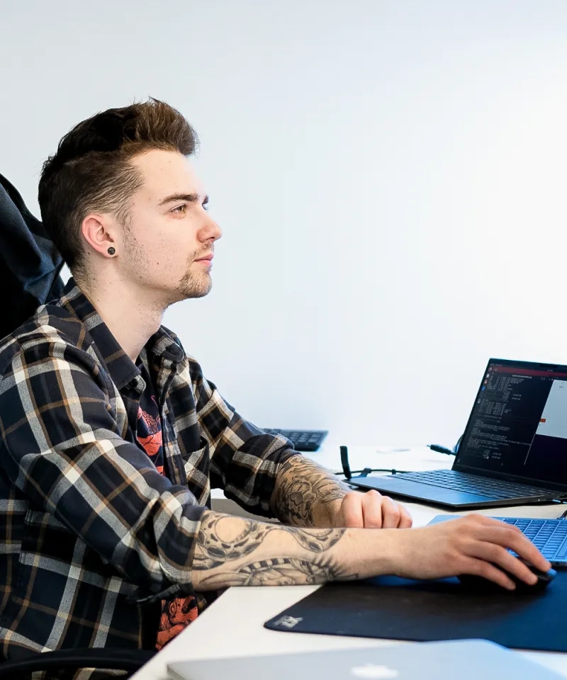 Engineer working with a computer.