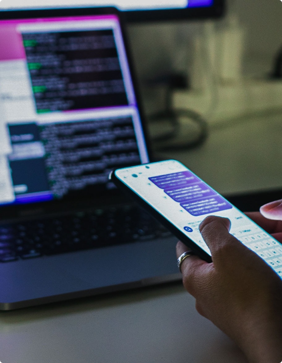 Manual mobile application testing in action.