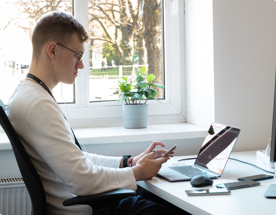 QA engineer performing UX review for mobile application.