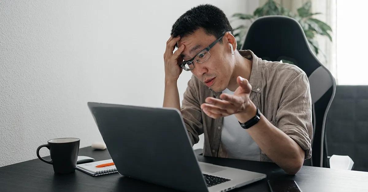 Man working on a laptop