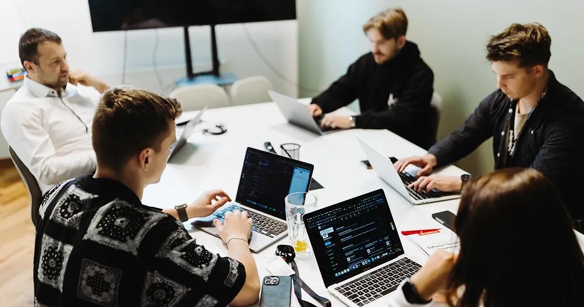 Team working in office.