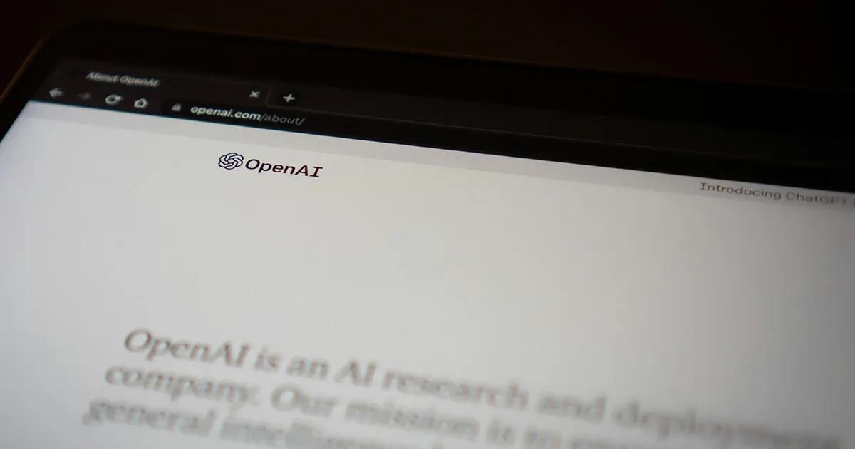 Close up of a screen showing OpenAI