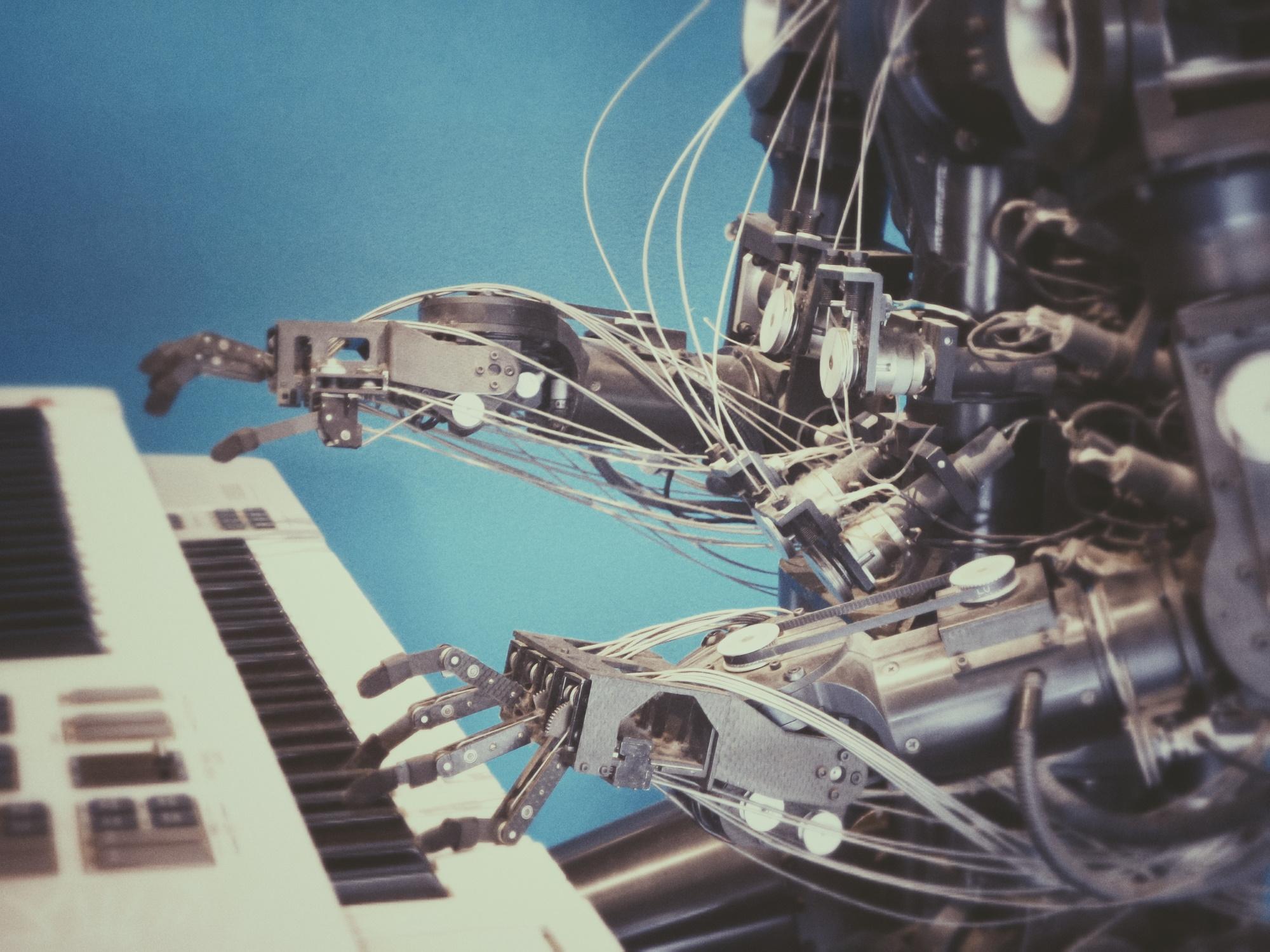 Robot interacting with a keyboard