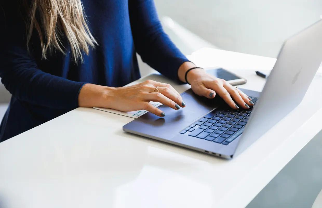 A developer working on a laptop