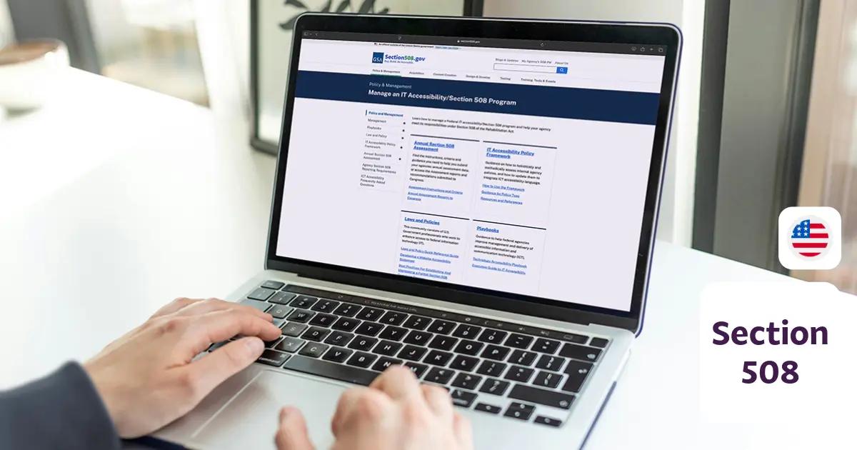 Man looking at Section 508 of the Rehabilitation Act