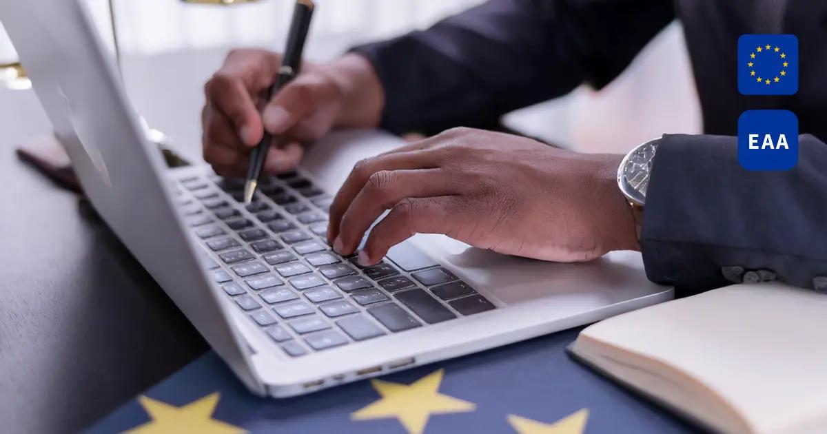 Man working on his computer.